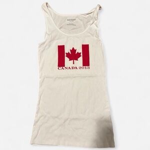 Old Navy Cream Tank Top with Red Canada Graphic